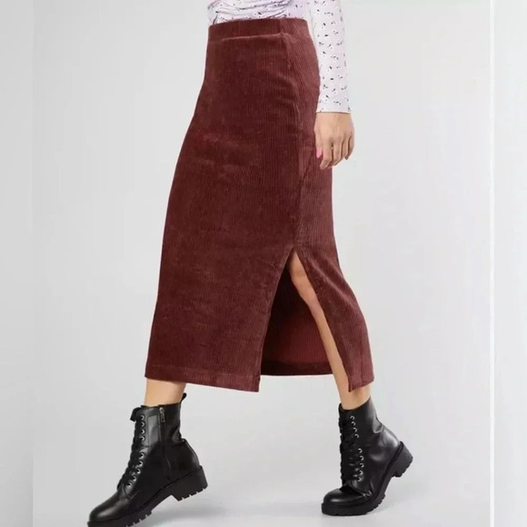 Free People Helen Ribbed Tube Midi Skirt—Purple—Size Small - Picture 1 of 8